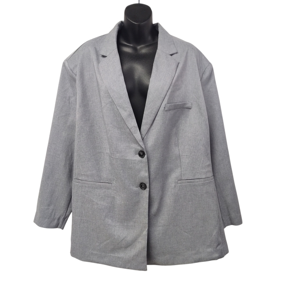 Divided Women's Gray Oversized Blazer Jacket Two Buttons Size XL NWT
